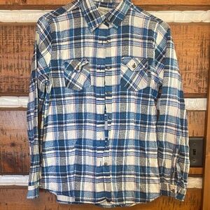 Blue Plaid Flannel Shirt